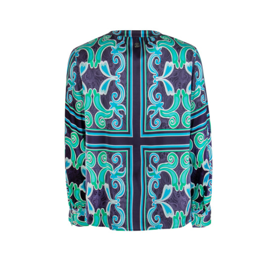 Blaue Bluse mit ornamentalem Print online kaufen bei LIEBLINGSSTÜCK | Blusen